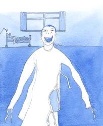 Les difficultés et les catastrophes apparentes peuvent providentiellement donner aux gens le temps de réfléchir au sens de la vie, 2005 (aquarelle sur papier)