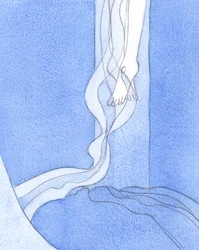 De Ses pieds, le Précieux Sang du Christ coulait vers le bas pour se répandre sur la terre. Par ce Sang, mes péchés ont été pardonnés