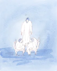 Si je me souviens que le Christ est toujours présent, lorsque je parle avec un ami, je serai plus enclin à "peser" chaque mot, 2004 (aquarelle sur papier)