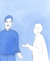 Il ne suffit pas que le clergé dise, à propos des célébrations négligentes et imprudentes de la messe : "Les gens sont habitués", 2005 (aquarelle sur papier)
