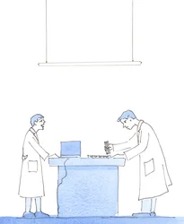 Il est peu probable que tous les scientifiques puissent résister à la tentation de créer de nouvelles formes de vie humaine et animale par des moyens immoraux, 2005 (aquarelle sur papier)