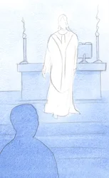 Jésus était présent parmi nous à la messe, vêtu comme un prêtre, se tournant vers nous pour nous conduire dans la prière
