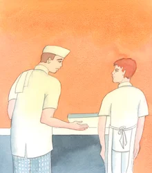 Tout comme un chef cuisinier est gentil avec son apprenti lorsqu