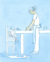 Tout comme un enfant doit apprendre les bonnes manières à table et la préoccupation pour les autres, par l