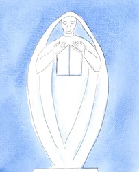 Marie, le premier tabernacle : Le Seigneur a expliqué que sa mère Marie était le premier "tabernacle", car elle portait le Christ en elle, 2004 (aquarelle sur papier)