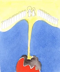 Uniquement par la puissance déversée par le Ciel sur les âmes fidèles, 2004 (aquarelle sur papier)