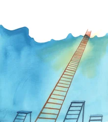 La voie chrétienne est comme une échelle vers le ciel, 2005 (aquarelle sur papier)
