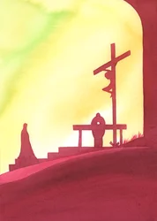 La messe est comme une fenêtre dans le temps, à travers laquelle nous sommes présents au Sacrifice Sauveur du Christ, tandis que Marie regarde