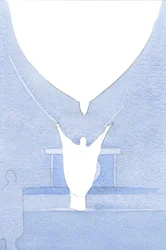 Le Très Saint-Esprit - comme avec les ailes déployées - était en équilibre au-dessus de la tête du Christ, acceptant son offrande dans l