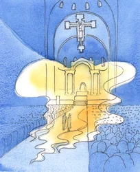 Le Dieu tout-saint et majestueux que nous louons à la messe, par le Christ son Fils, est présent ici
