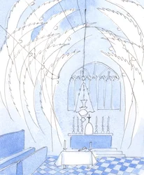 Les anges entourent le sanctuaire à la Messe