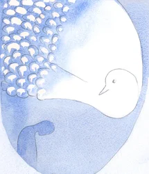 Le Saint-Esprit très saint - vu comme un bel oiseau aux plumes blanches éclatantes - est présent et à l