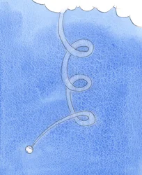 Il y a un grand "fossé" entre la sainteté du paradis et le péché de nombreuses vies sur terre, 2005 (aquarelle sur papier)