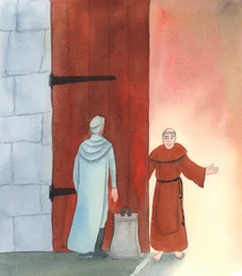 Un moine choisi pour être gardien de la porte de son monastère a atteint un profond degré d
