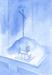 Ceci est la coupe de mon sang : le sacrifice du Calvaire est re-présenté à chaque messe