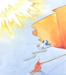 Les âmes saintes qui ont été aidées par nos prières et qui sont prêtes pour le paradis sont comme des personnes qui ont été hissées sur une grande falaise, pour arriver dans la joie et la gratitude au sommet, d