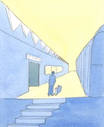 Ceux qui sortent de la mort prêts pour le Ciel, et ceux qui sortent du Purgatoire après purification, sont comme des personnes se tenant enfin sur un quai à la gare, avec un sac emballé