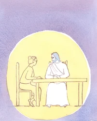 Par la Sainte Communion, nous sommes présents avec le Christ ; et nous pouvons lui parler aussi intimement que si nous étions assis autour de la table de la cuisine