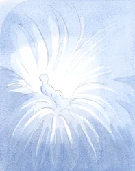 À genoux sur une colline en Galilée, Jésus louait Dieu et Le remerciait pour Sa Sainte Mère, et pour Son amour et Ses prières.