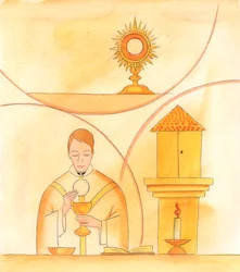 Nous pouvons obtenir de grandes grâces du Ciel par les prières des saints, mais les plus grandes grâces sont données par le Christ lui-même, directement, dans la messe, dans le Saint-Sacrement au tabernacle, et dans l