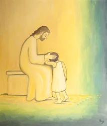 Quand nous nous repentons de nos péchés, Jésus-Christ nous regarde avec tendresse comme une mère embrasse son enfant