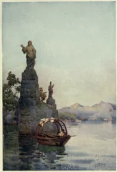 Entrée de la Villa Arconati, Lago di Como, Illustration de 