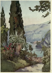 Dans le Jardin de la Villa Arconati, Lac de Côme, Illustration de 