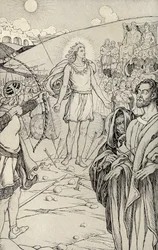 Chaque flèche dépassait sa tête, illustration de 