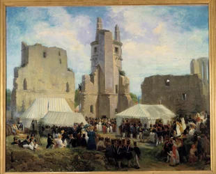 Promenade de sa majesté Louis Philippe 1er et de sa famille Peinture par Eloi Firmin Féron (1802-1876). 1832. Tours, Musée des Beaux-Arts