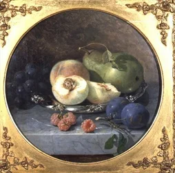 Nature morte de fruits sur un rebord de marbre (paire de 63908)