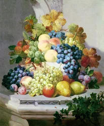 Nature morte avec raisins et poires