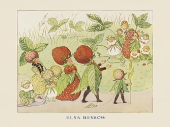 Lasse le Petit dans le jardin - La famille des fraises