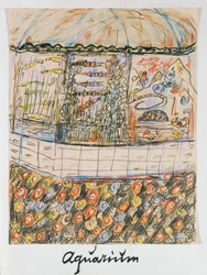 Aquarium (encre et craie sur papier)
