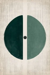 Cercle vert divisé, style minimaliste