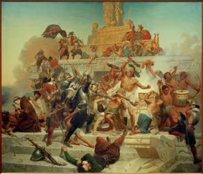 Conquête du grand Teocalli par Cortéz / Peint par E.Leutze