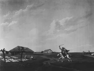 Estancia (ferme) sur la rivière San Pedro, gravé par Maile et Sutherland, 1820