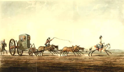 Voiture postale, province de Buenos Aires, vers 1818