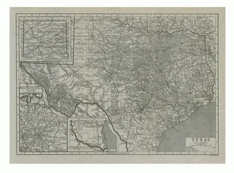 Carte du Texas, USA, c1910s
