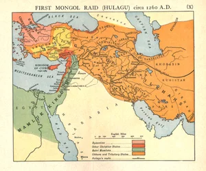 Premier raid mongol Hulagu, vers 1400 après J.-C., vers 1915