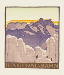 Jungfrau-Bahn, affiche publicitaire pour le chemin de fer de la montagne Jungfrau