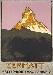 Affiche publicitaire pour Zermatt, Suisse