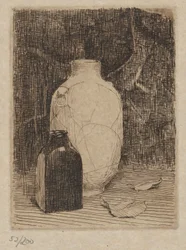 Nature morte avec vase et bouteille
