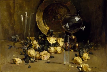 Nature morte aux roses jaunes