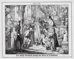 Bernard de Clairvaux prêchant la deuxième croisade en Allemagne