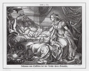 Jeanne de Castille avec le corps de son époux
