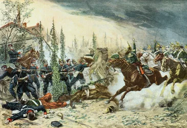 Dragons français chargeant à la bataille de Gravelotte