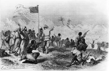 Attaque de Zimbiso à la recherche de Livingstone 1871-1872