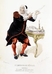 Bartholo dans «Le barbier de Séville» - dans «Œuvres complètes de Beaumarchais», dessins d