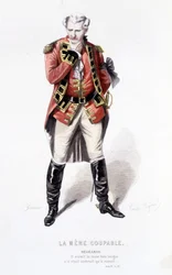 Œuvres complètes de Beaumarchais (1732-1799) par Edouard Fournier. Dessin par Emile Bayard. Ed. Laplace, Sanchez et Cie, Paris 1876. Ceci est Bégearss dans « La Mère coupable »