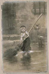 Cosette. Illustration des Misérables de Victor Hugo, 1862